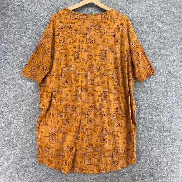 LulaRoe T-Shirt Women M Medium Orange Geometric Short Sleeve Round Neck Casual - Picture 2 of 9